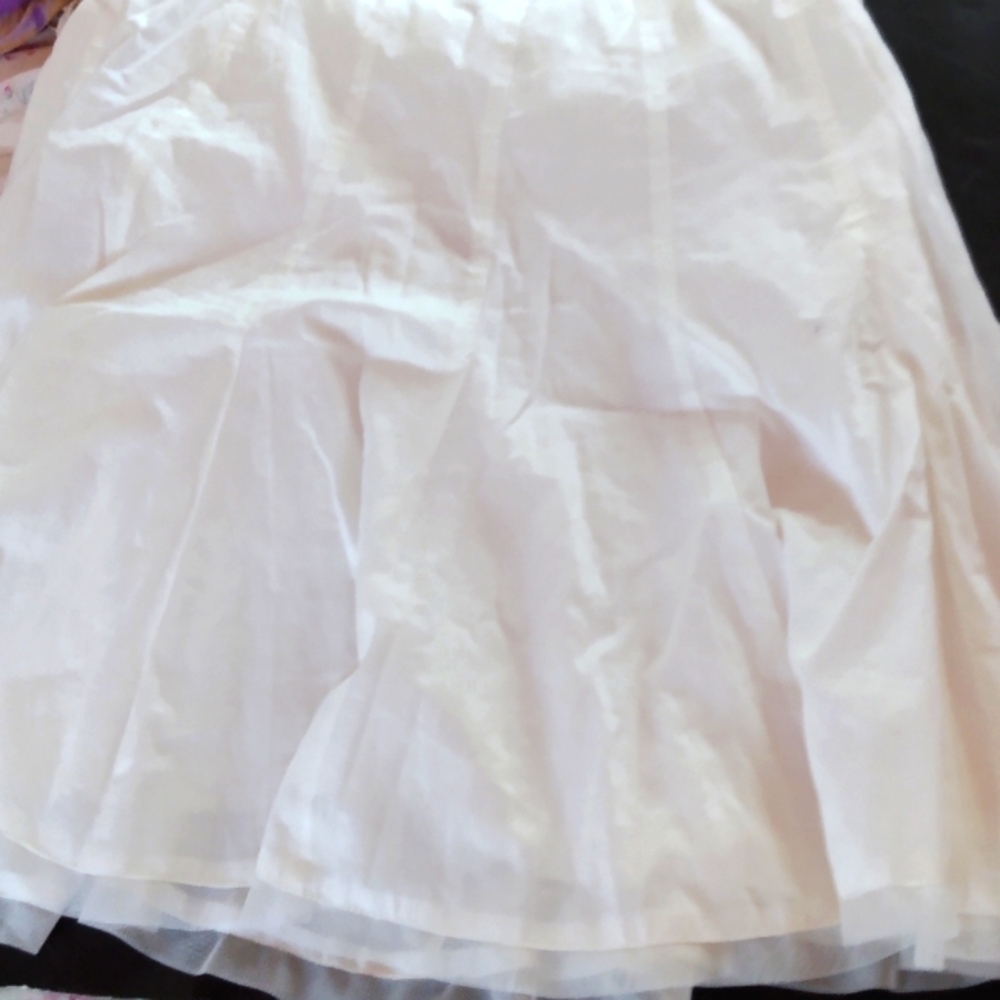 Aqua Vintage mesh border lined cotton skirt